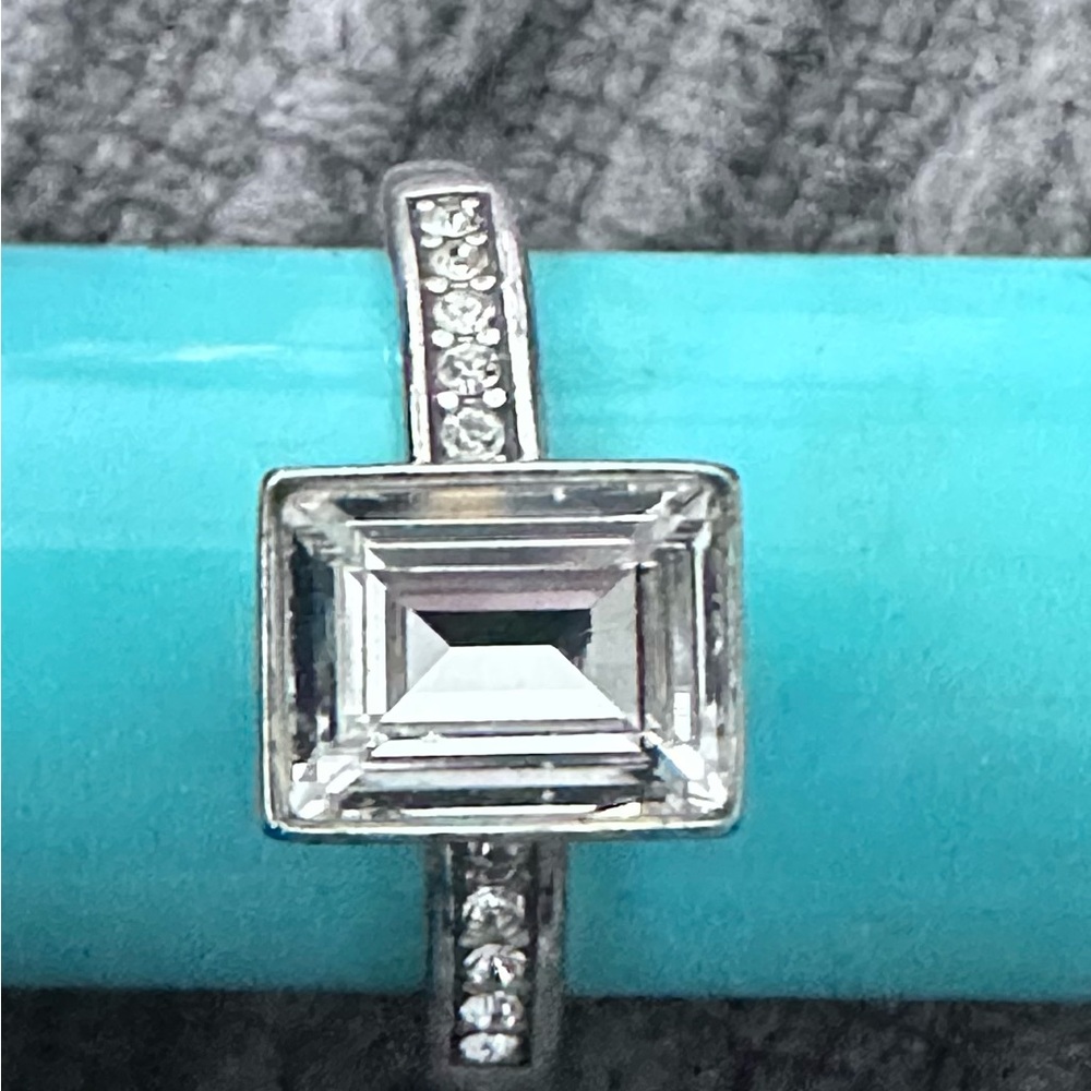 Brighton Silver Ring with Square Crystal